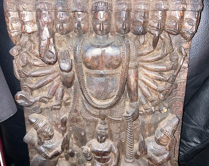 Indian Wooden Carved Wall Panel.