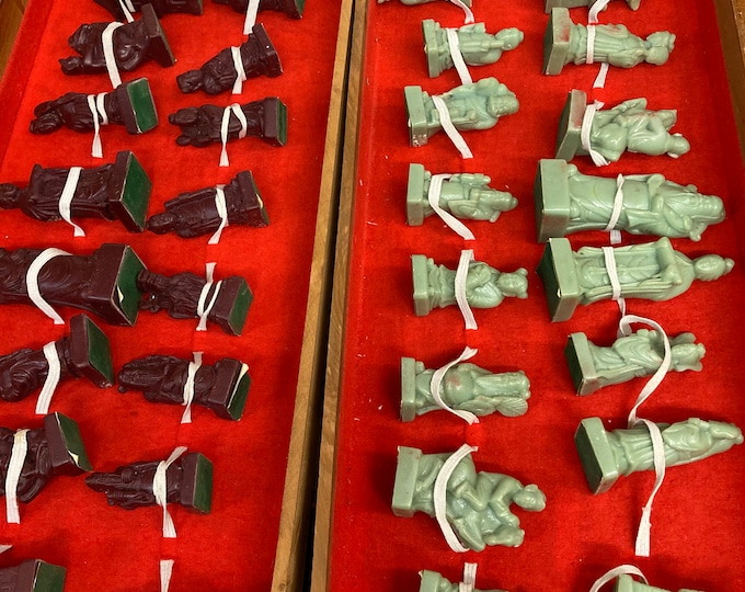 Vintage Handmade Chess Set With Board