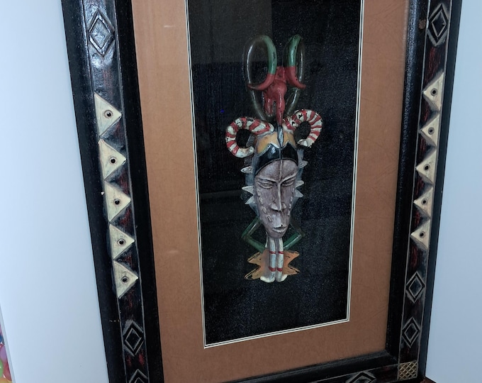 Framed Handmade  African Artifact  showcase