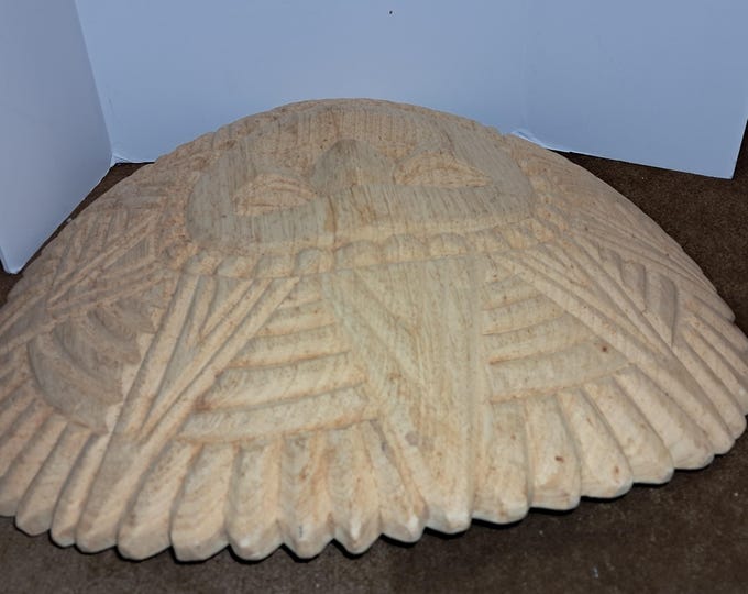 Vintage 1980s Incan Sun God Hand Carved Wooden Art Wall  Display