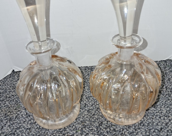 2 Ion Tamaian Signed Art Glass Perfume Bottle with Stopper ,Romania