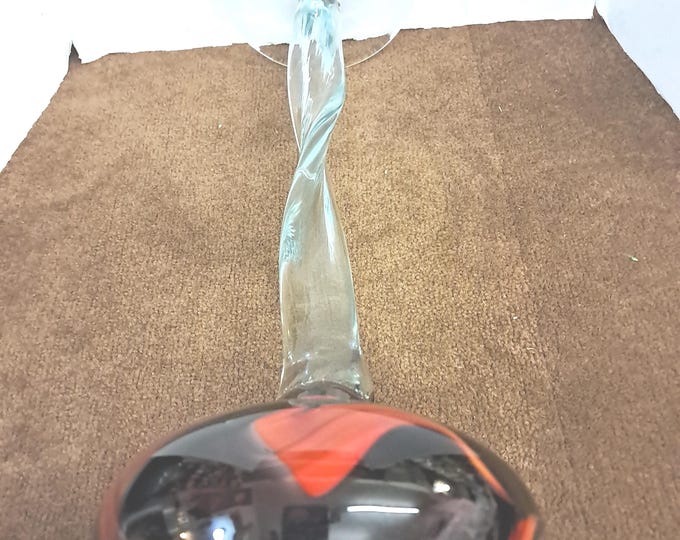 Murano  Style Vintage Hand-Blown Twisted  Art Glass