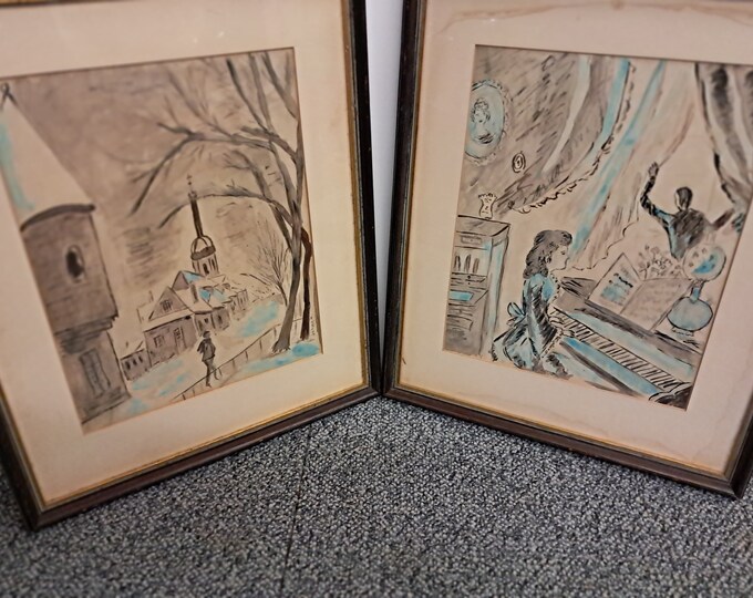 Set of Watercolor Paintings by N.Magno