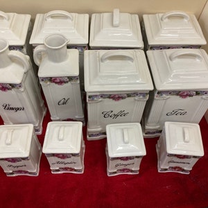 Vintage 12 PCS  Mepoco Ware , Made in Germany ,Canister Spice  Set