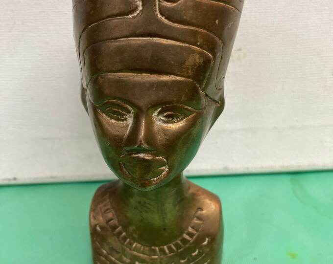 Nefertiti Bronze Bust Statue, Egyptian Queen Nefertiti Sculpture