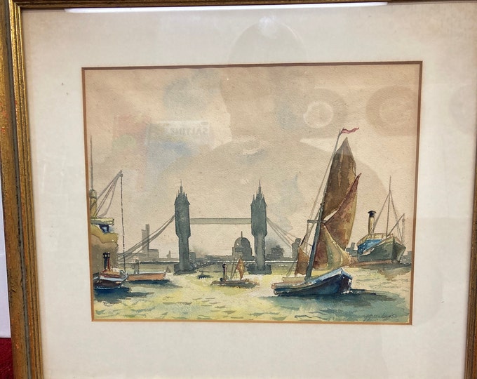 Two Vintage  Watercolor Paintings of  London