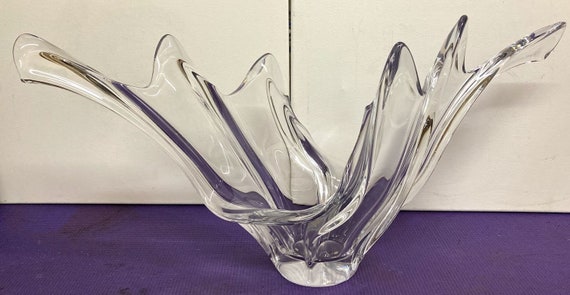 COFRAC Art Verrier France Wave Form Sculpture Crystal Bowl - Etsy