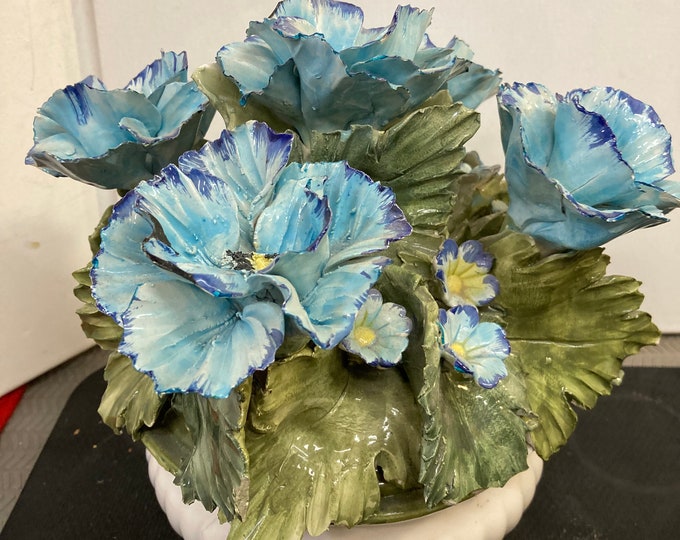 Vintage  Capodimonte Flower Floral Centerpiece .