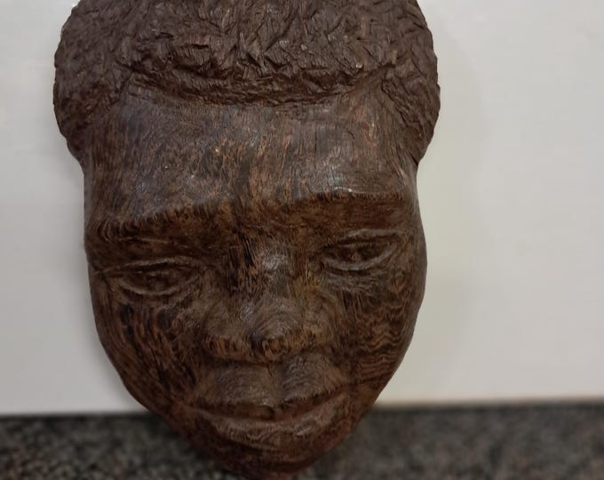 Vintage 1954 African Hand Carved Wooden Tribal Mask