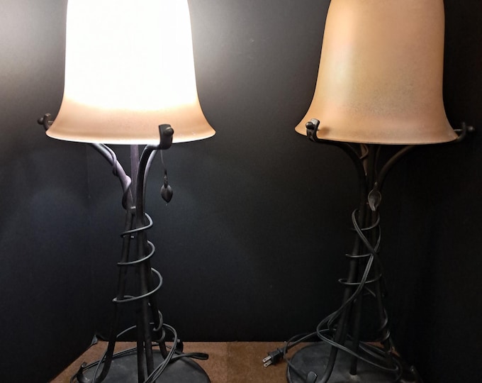 QUOIZEL Blown Art Glass Lamp, Art Deco .