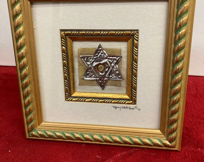 Tiffany Whitehead Design,Handmade  Silver Star of David , Framed
