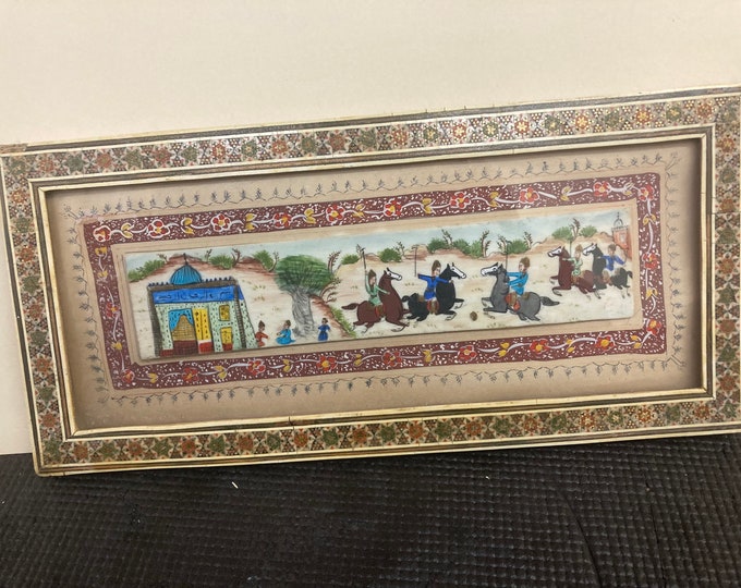Miniature Paintings in Traditional Mosaic Design Wood Frame