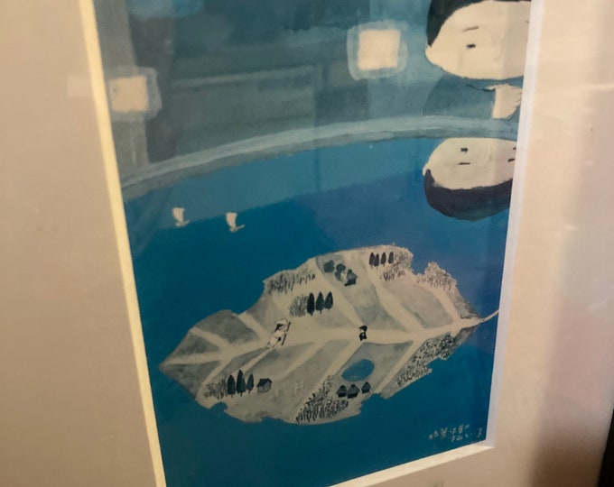 Watercolor Painting Of A Boy Looking Into Pond