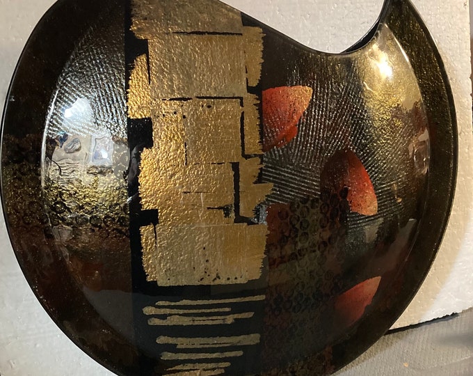 Oxford  Top Vase Abstract Art Glass No Base