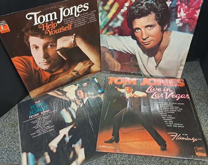 Four Vintage  Tom Jones'  33 LP  Vinyl  Records .