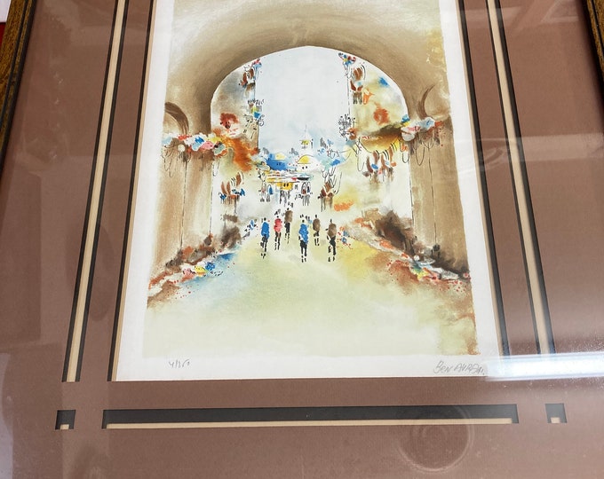 Edwatrd Ben Avram Signed & Numbered Watercolor,Jerusalem 4 / 250