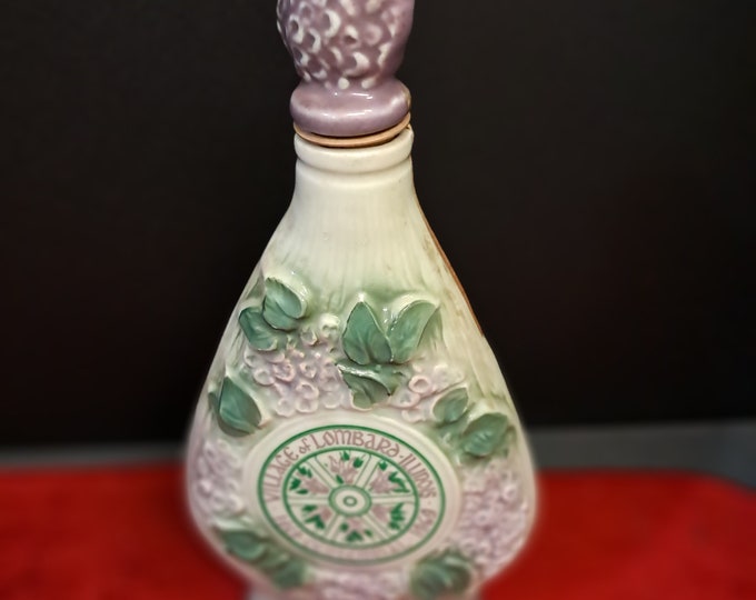 1969 Jim Beam Lombard Lilac Village Centennial Empty Whiskey Decanter