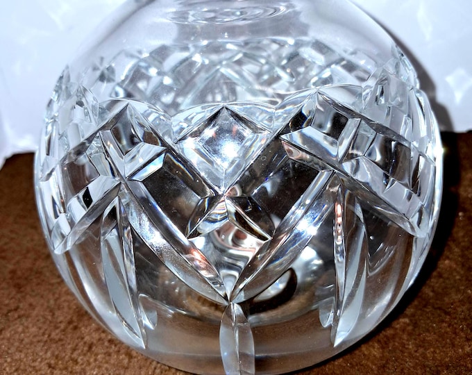 Waterford Crystal 5.5" Round Lamp Base or Top Replacement Lismore Motif , Marked