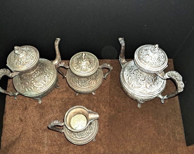 Kashmiri  Mughal Copper Tea Set  . Crica 19th Century