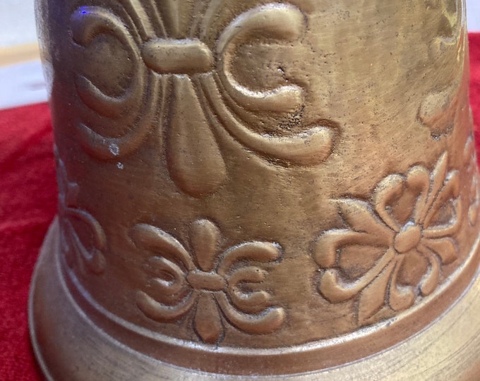 Vintage Brass Hand Bell - Solid Engraved