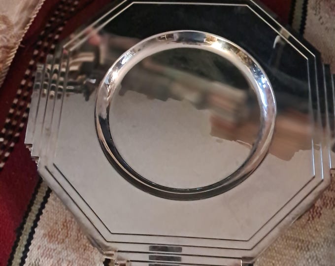 Art Deco Silver Plated Decorative Plate by Larry Laslo For Towle