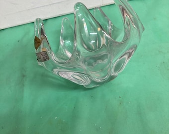 VANNES le CHATEL Crystal  France Fingers Glass Bowl