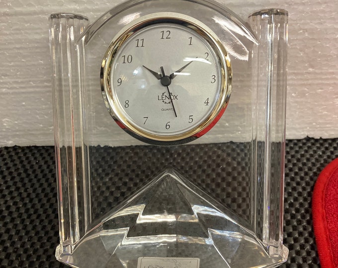 LENOX Heavy Lead Crystal   SYNCHRONICITY Collection  Quartz Clock
