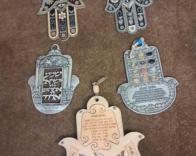 5  Religious  Ornaments ,Hamsa . Made In Israel