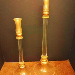 Set of Two Seguso Murano Glass Candle Holders for Vetri Darte Mid Century Modern Italy