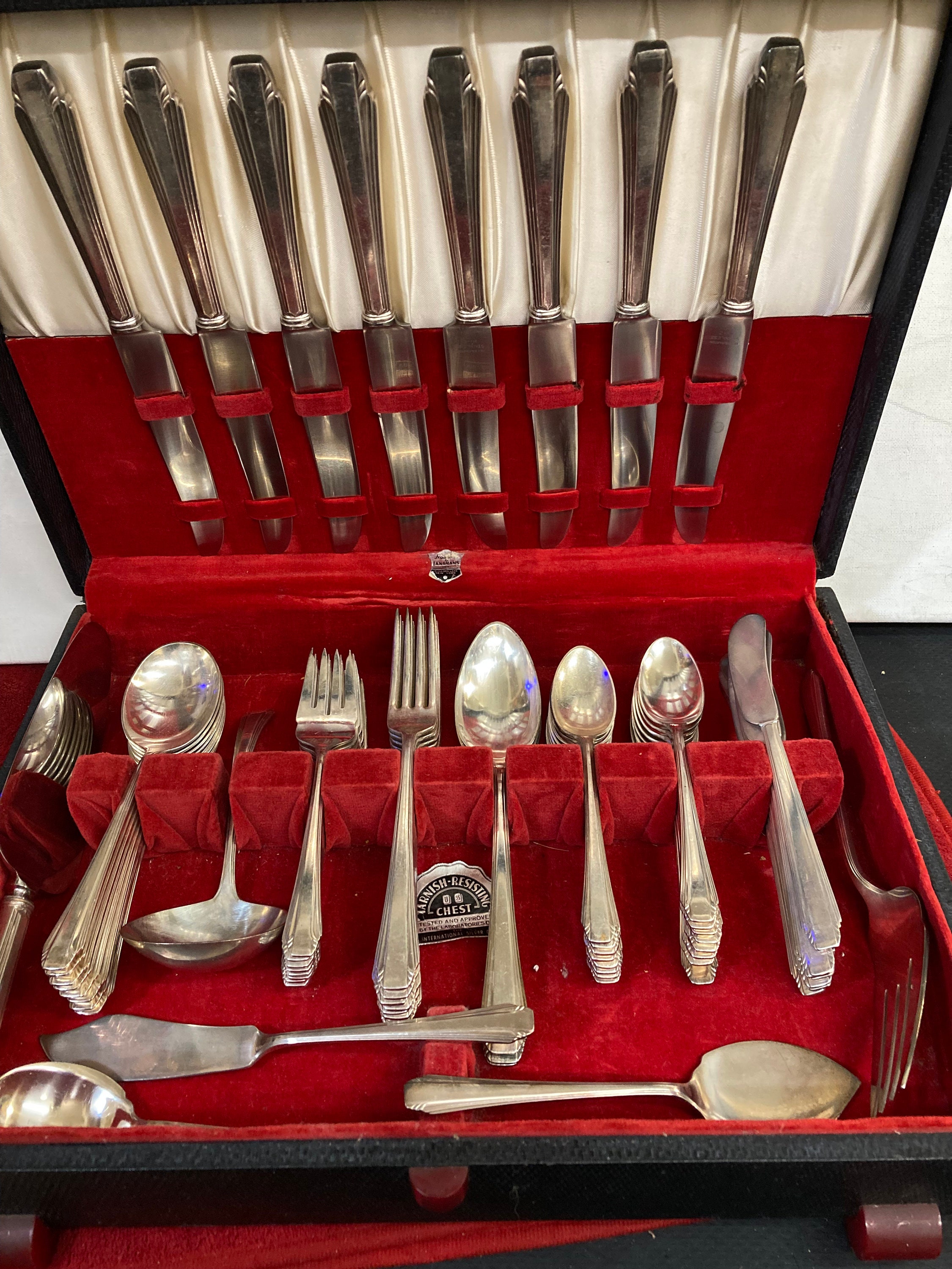 Reeds & Barton XXXX Quadruple Silver Plate 58 Pcs Flatware