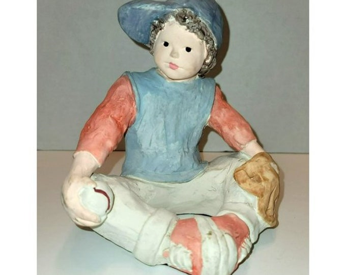 Sneaker Kids Pitching Ace Baseball Boy Sculpture Daze Mortensen Austin Prod 1986