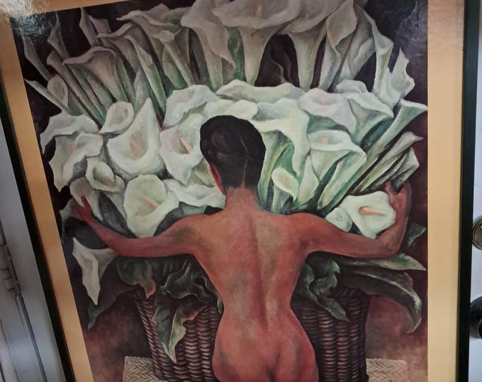 Nude with Calla Lilies by Diego Rivera Framed  Print