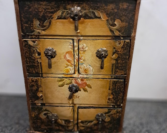 Vintage Handmade & Hand Painted Jewelry Cabinet