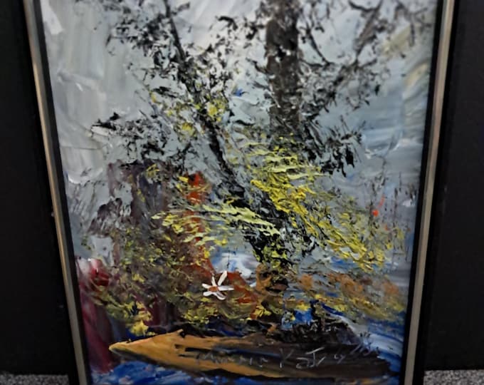 Morris Katz  Original Autumn ,Oil on Masonite Painting