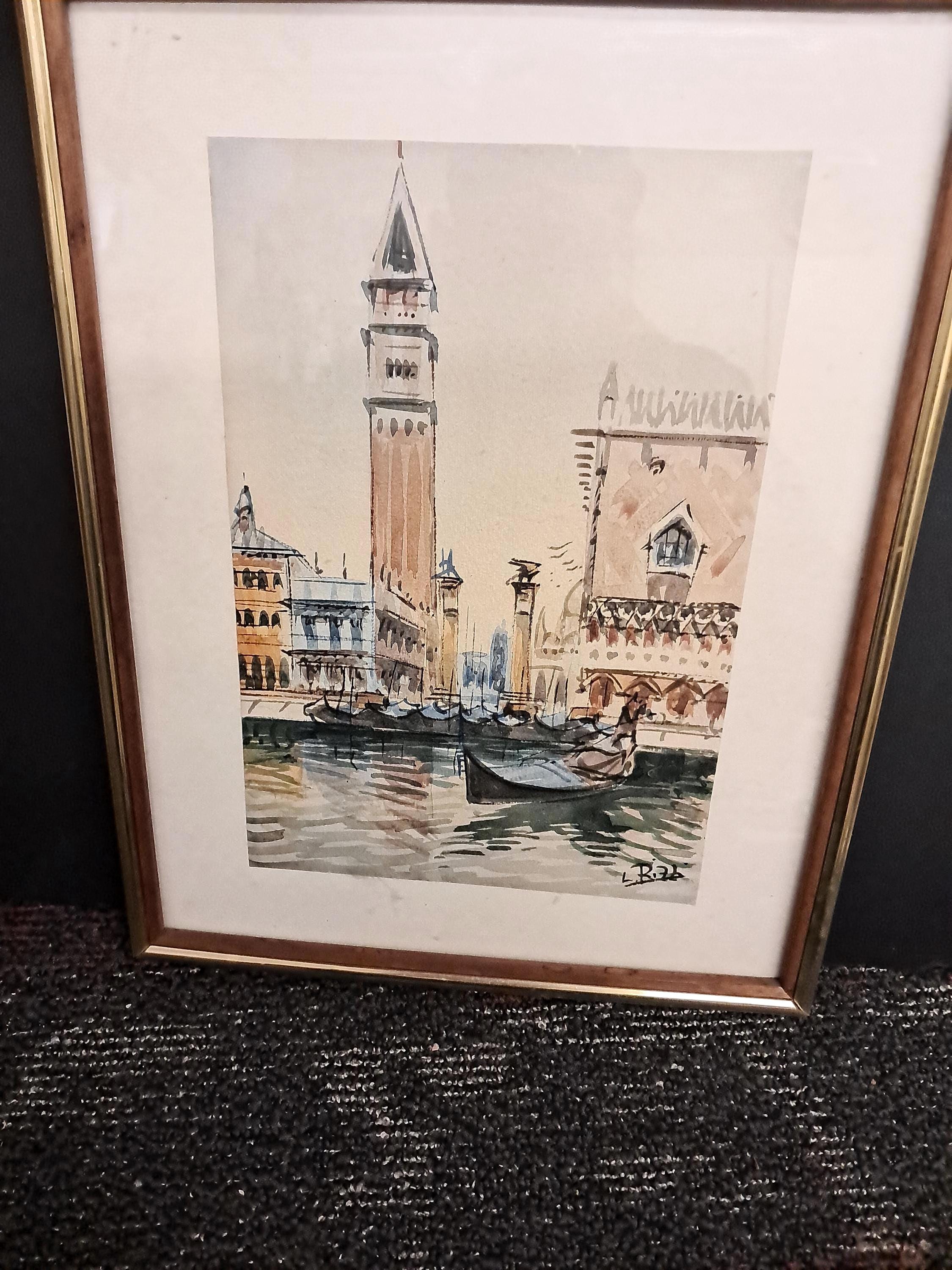 Framed Watercolor Painting by Italian Painter L . RIZZI - Etsy