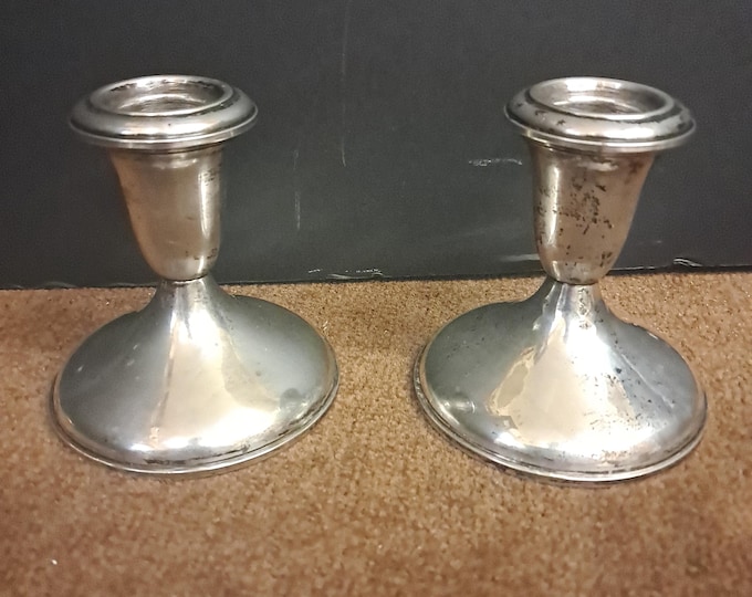 Sterling Silver  Weighted  Candle Holders