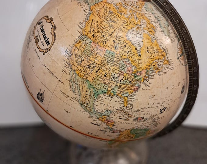 Vintage  World Map Globe