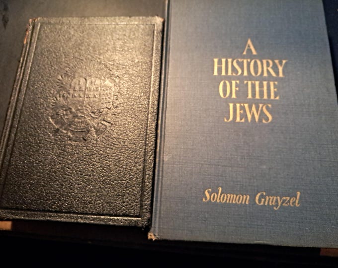 Rare Vintage Book Set: 1942 Holy Bible & 1959 History of Jews
