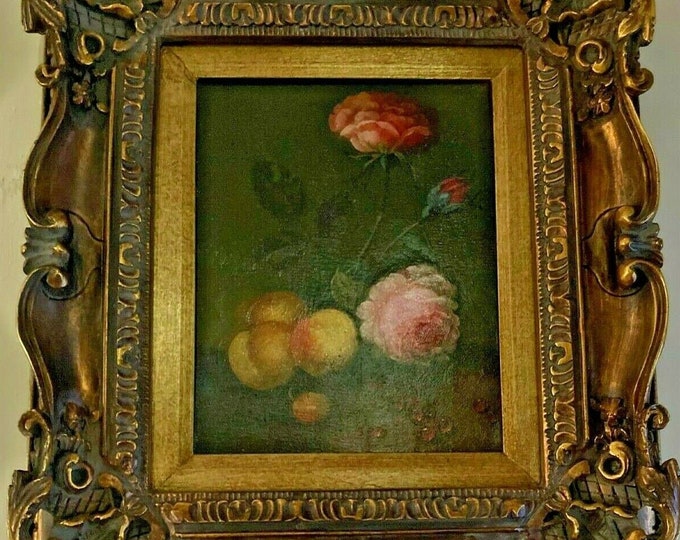 Still Life with Flowers, Josef K. Steiner, Small Oil Painting on Canvas