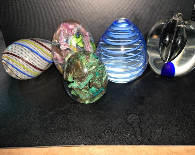 Five  Assorted  Crystal Paperweights