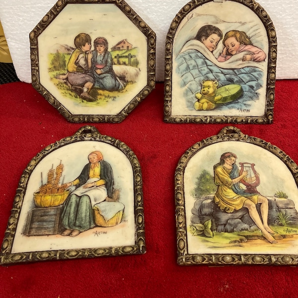 Artini Sculpture Engravings,four Dimensional , Hand Painted ,Twin Etched