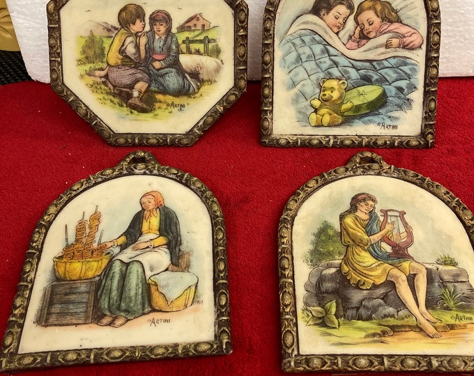 Artini Sculpture Engravings,four Dimensional , Hand Painted ,Twin Etched