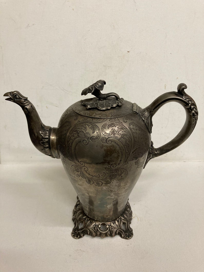 Antique J.W. Joseph Wolstenholme Sheffield Pewter Teapot. Etsy