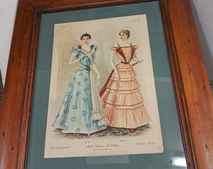 Fashion Plate of 1890's Evening Dress