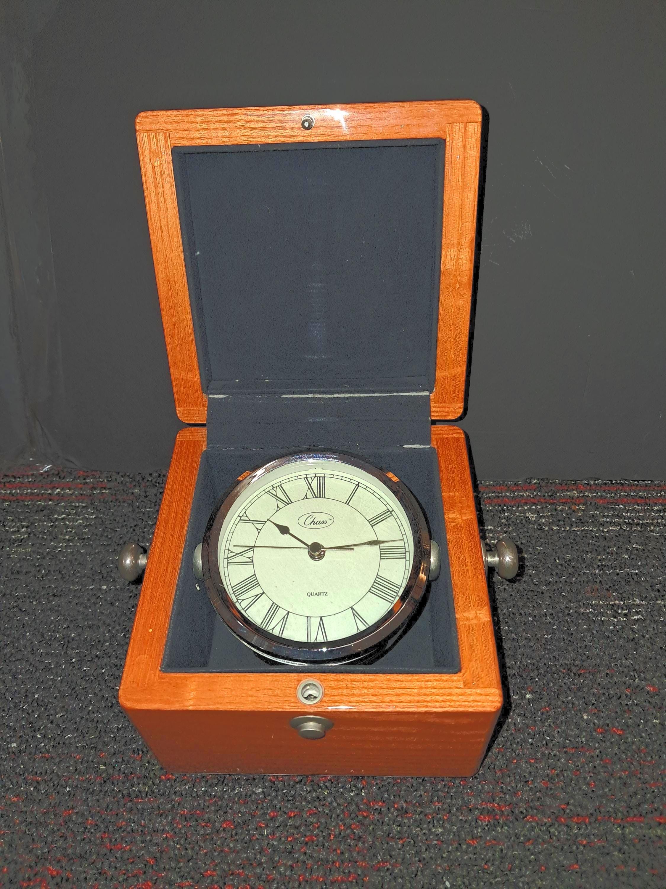 Vintage CHASS Table Clock Wooden Box - Etsy