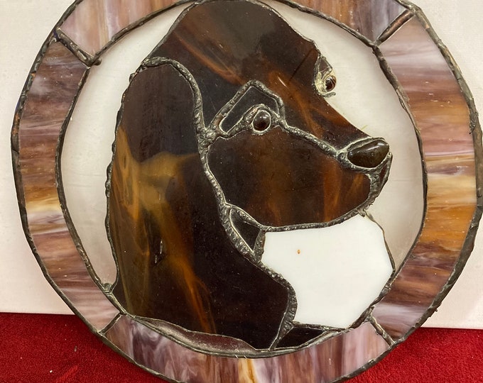 Handmade Dachshund 10 " Stained Glass