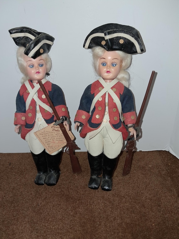 Two Carlson Revolutionary, Colonial Dolls - Etsy