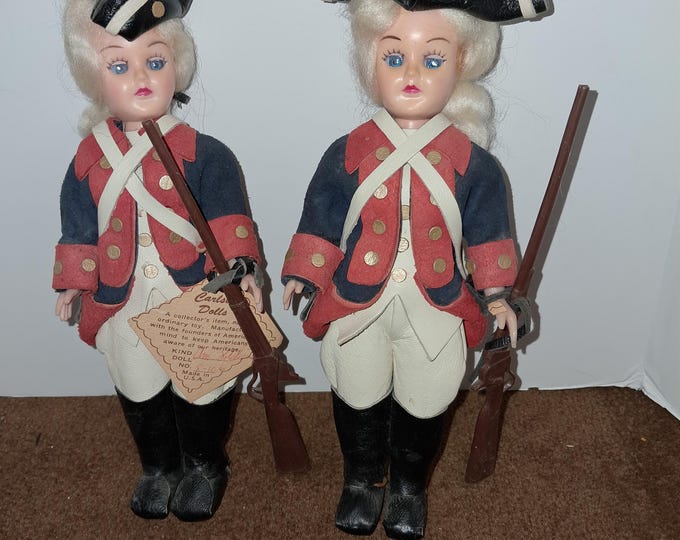 Two Carlson Revolutionary, Colonial Dolls
