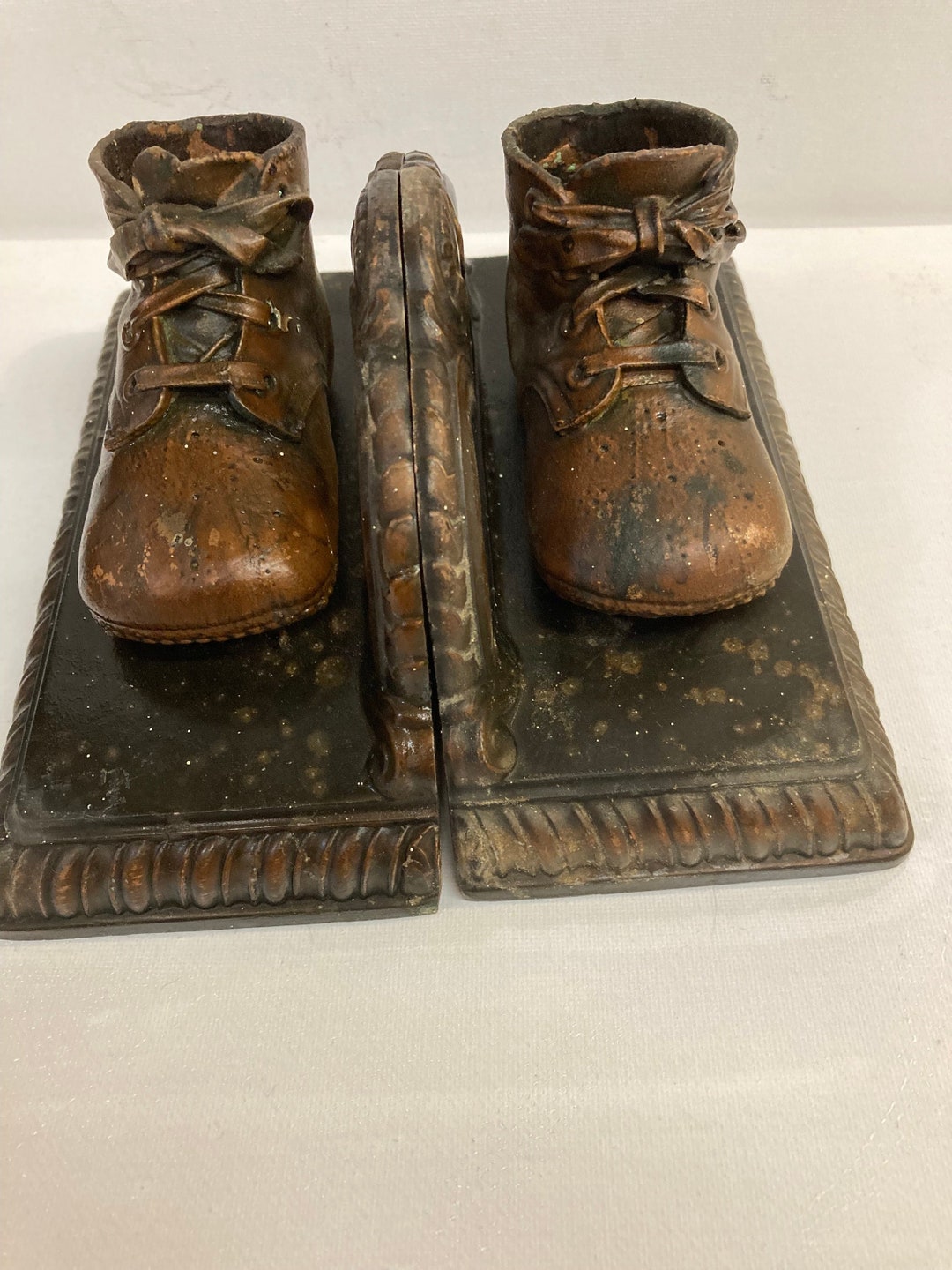 Vintage Bronze Baby Shoe Bookends,american Bronzing Co. Etsy