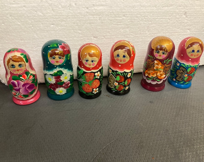 Six Russian Matryoshka Nesting Dolls